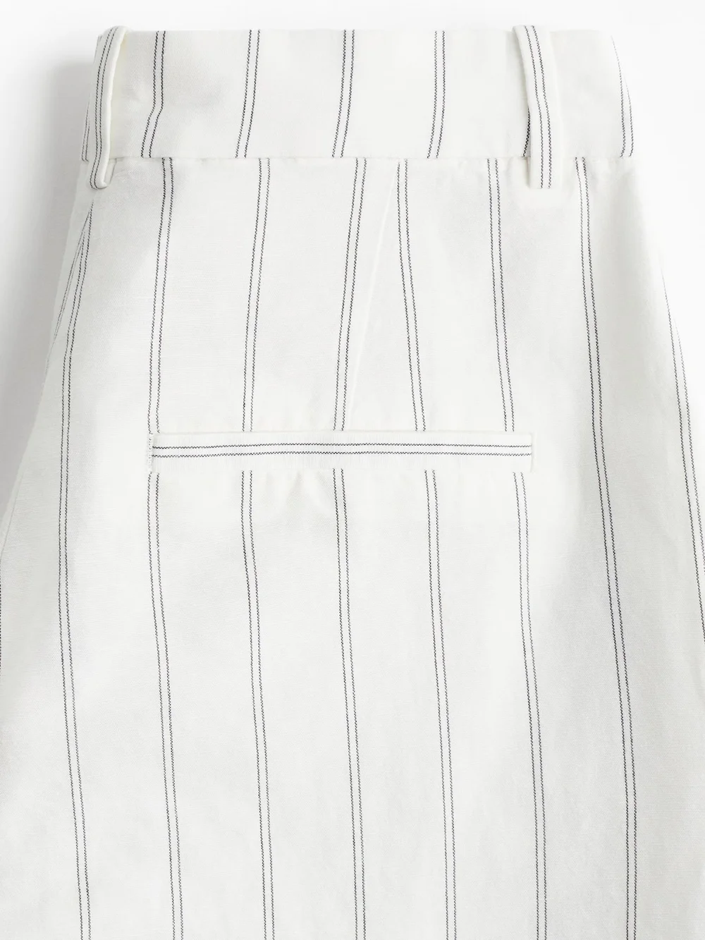 H&M Linen Blend Pinstripe Wide Leg Trousers Coastal Minimalist Tailored Chic